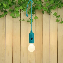 Ampoule suspendue bleu l.5,6 x H.27 cm