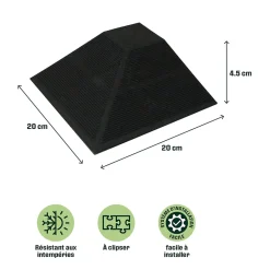 Angle de terrasse composite aspect pierre anthracite Angara Klikstrom 20 x 20 cm