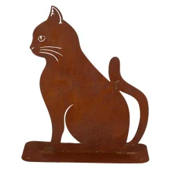 Animal de compagnie décoratif en métal rouillé Chat assis