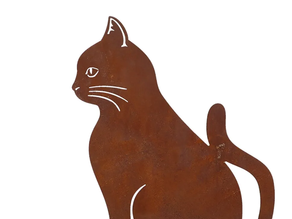 Animal de compagnie décoratif en métal rouillé Chat assis