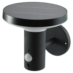 Applique murale extérieure LED intégrée solaire Cowhorn noir 650lm IP44 Goodhome