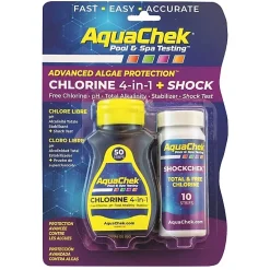 AquaChek Chlorine 4-en-1 + Shock - Testeur piscine et spa AQC-470-5016