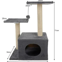 Arbre à chat 71cm gris Purlov 21712