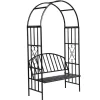 Arche à rosiers gloriette jardin avec metal metal Helloshop26