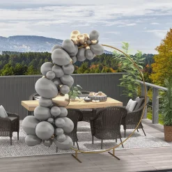 Arche décorative - arche de mariage - arche de ballon - dim. 222L x 60l x 224H cm - acier doré