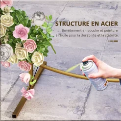 Arche décorative - arche de mariage - arche de ballon - dim. 222L x 60l x 224H cm - acier doré