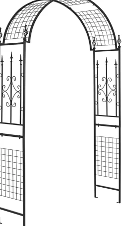 Arche de Jardin 234 CM avec Treillis, en Métal avec 4 Piquets de Fixation, pour Plantes Grimpantes, Mariage,143 x 40 x 234CM