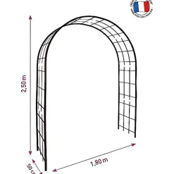 Arche de jardin - Louis MOULIN - Modèle 3006 - Fer vieilli - Métal époxy - 180x250 cm
