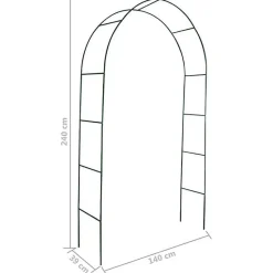 Arche de jardin - VIDAXL - 40776 - Métal - Noir - 140x39x240cm