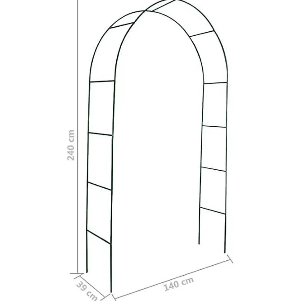 Arche de jardin - VIDAXL - 40776 - Métal - Noir - 140x39x240cm