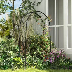 Arche de jardin arche à rosiers style fer forgé acier époxy noir