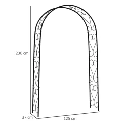 Arche de jardin arche à rosiers style fer forgé acier époxy noir