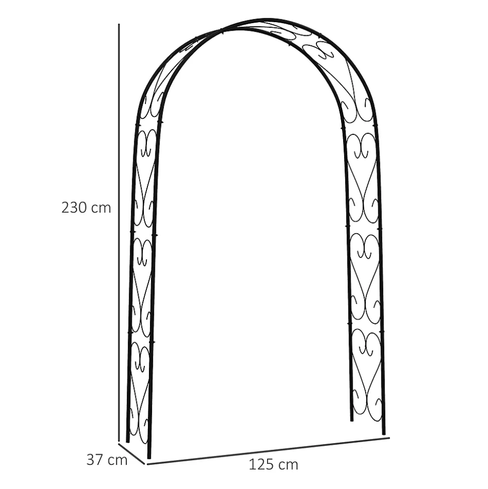 Arche de jardin arche à rosiers style fer forgé acier époxy noir