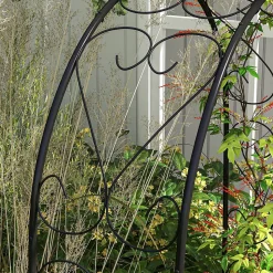 Arche de jardin arche à rosiers style fer forgé acier époxy noir
