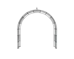 Arche de jardin CLEO - 220 cm revêtement en poudre noir