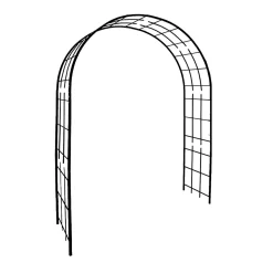 Arche de jardin en arc avec treillage noir en métal