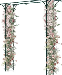 Arche de Jardin en Fer Forgé 205 cm, pour Diverses Plantes, pour Cérémonie, Mariage, Jardin, 205 x 52 x 205 cm