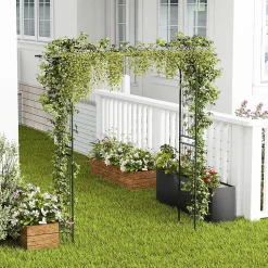 Arche de Jardin en Fer Forgé 205 cm, pour Diverses Plantes, pour Cérémonie, Mariage, Jardin, 205 x 52 x 205 cm