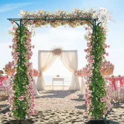 Arche de Jardin en Fer Forgé 205 cm, pour Diverses Plantes, pour Cérémonie, Mariage, Jardin, 205 x 52 x 205 cm
