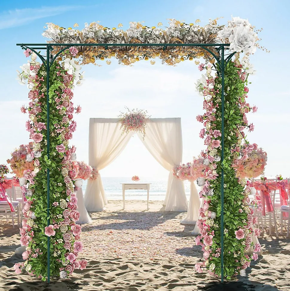 Arche de Jardin en Fer Forgé 205 cm, pour Diverses Plantes, pour Cérémonie, Mariage, Jardin, 205 x 52 x 205 cm