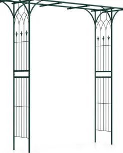 Arche de Jardin en Fer Forgé 205 cm, pour Diverses Plantes, pour Cérémonie, Mariage, Jardin, 205 x 52 x 205 cm