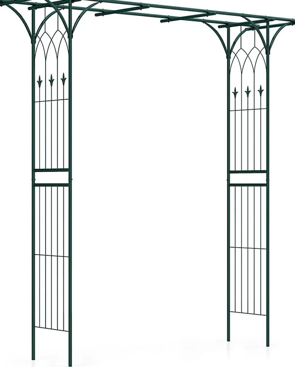 Arche de Jardin en Fer Forgé 205 cm, pour Diverses Plantes, pour Cérémonie, Mariage, Jardin, 205 x 52 x 205 cm