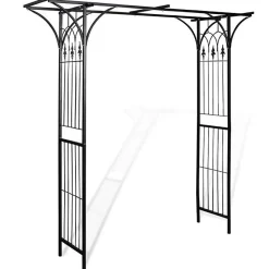 Arche de jardin en métal noir VIDAXL - 200 x 52 x 204 cm