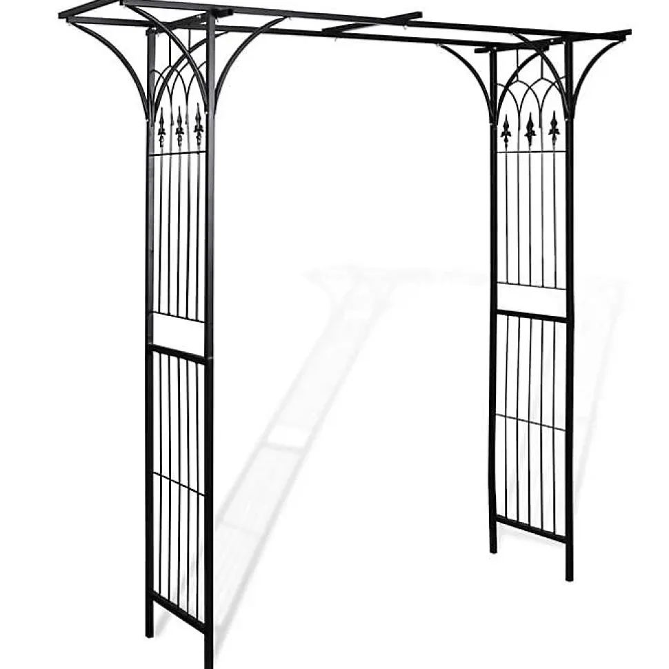 Arche de jardin en métal noir VIDAXL - 200 x 52 x 204 cm