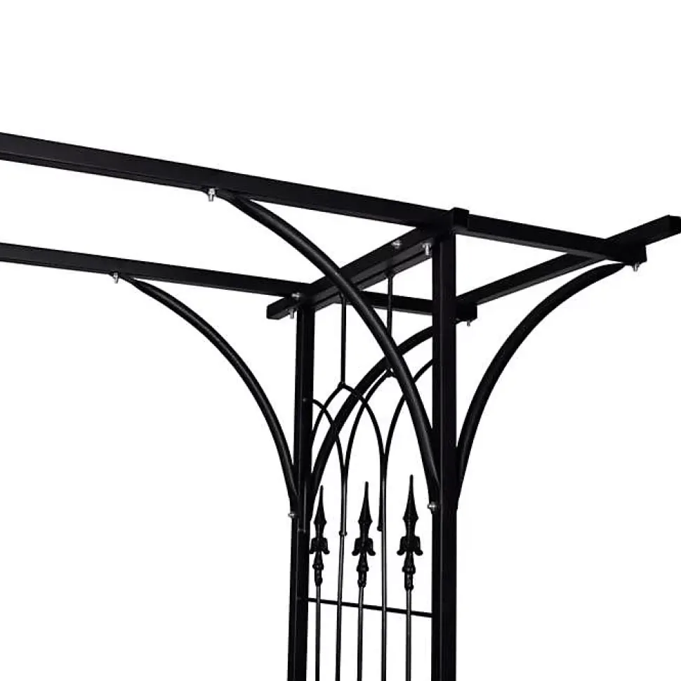 Arche de jardin en métal noir VIDAXL - 200 x 52 x 204 cm