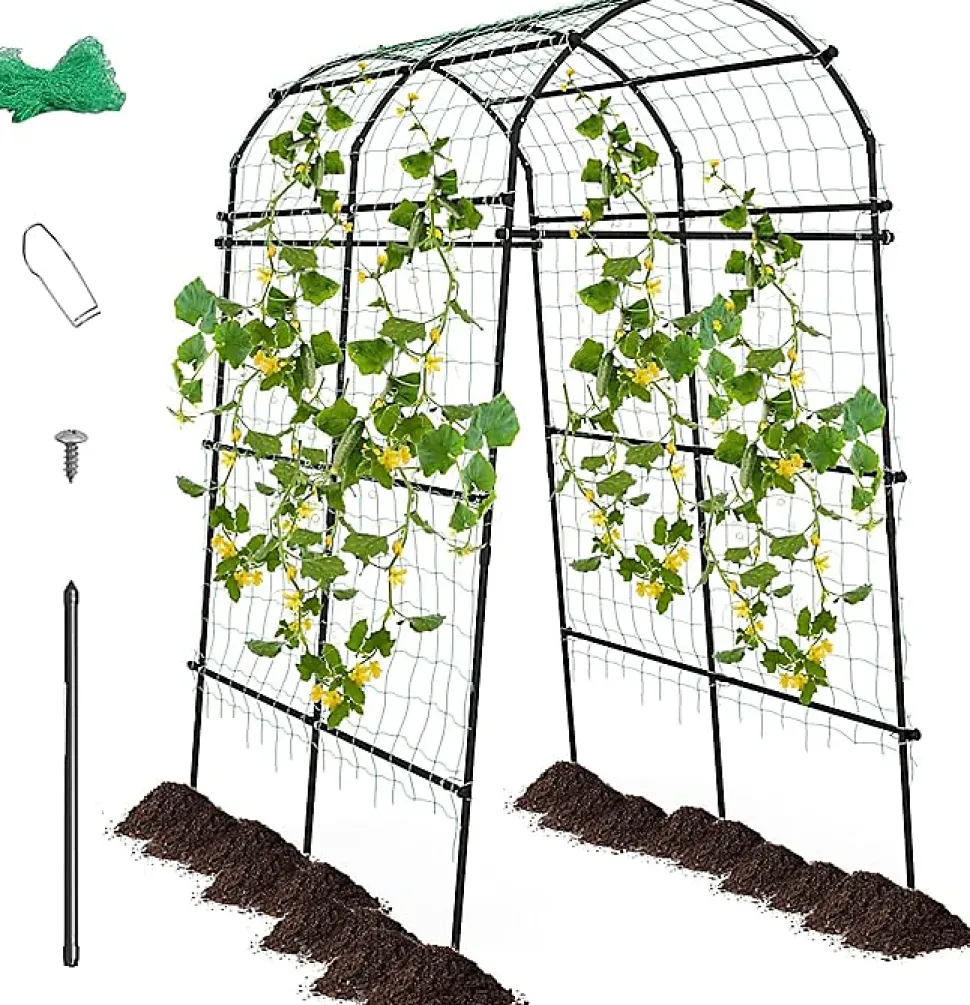 Arche de Jardin en Métal pour Différentes Plantes Grimpantes et Vignes Arche Treillis Revêtu PE pour Jardin