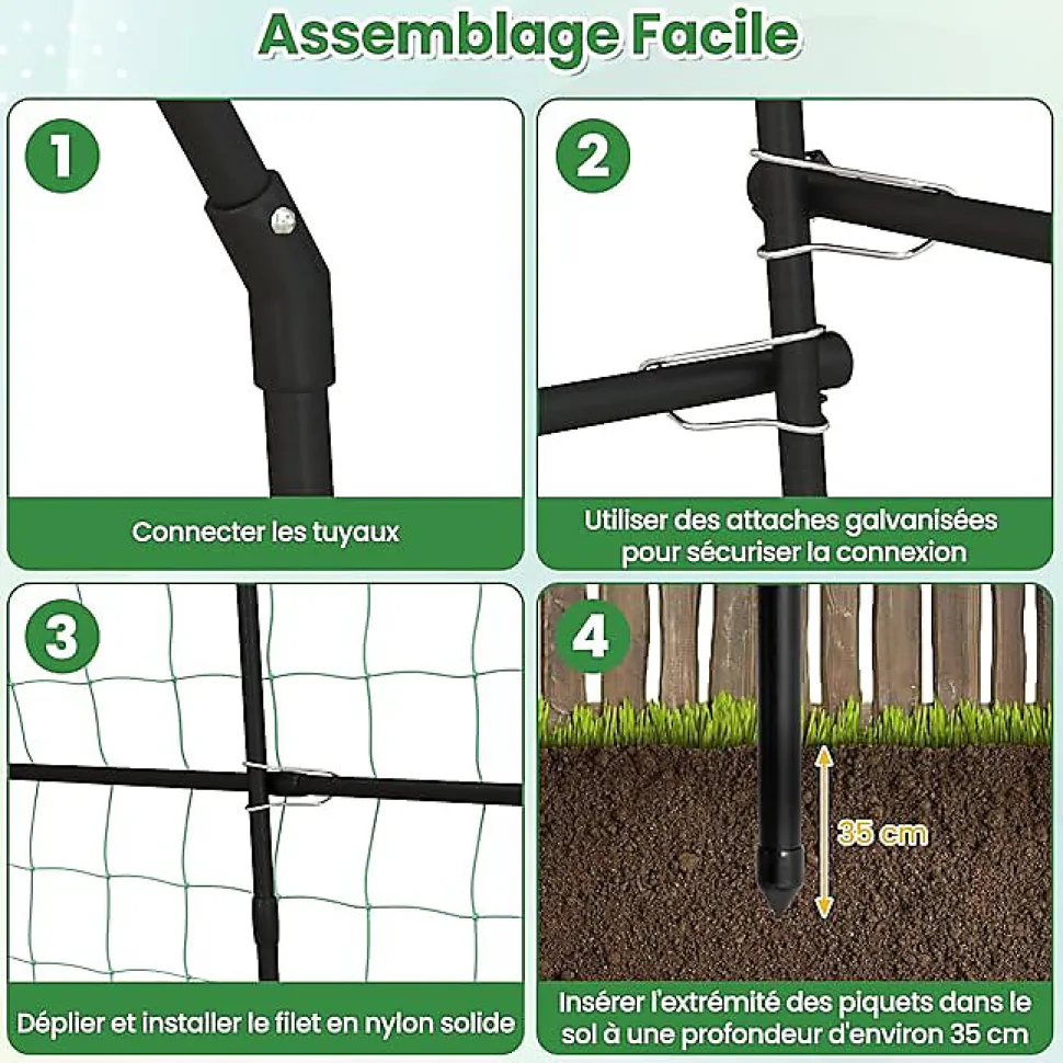 Arche de Jardin en Métal pour Différentes Plantes Grimpantes et Vignes Arche Treillis Revêtu PE pour Jardin