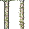 Arche de Jardin Fer 205 cm Arche de Jardin avec Treillis pour Plantes Grimpantes Vignes Roses Arche Décorative Extérieure