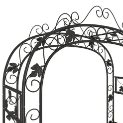 Arche de jardin Noir 116x45x240 cm Acier