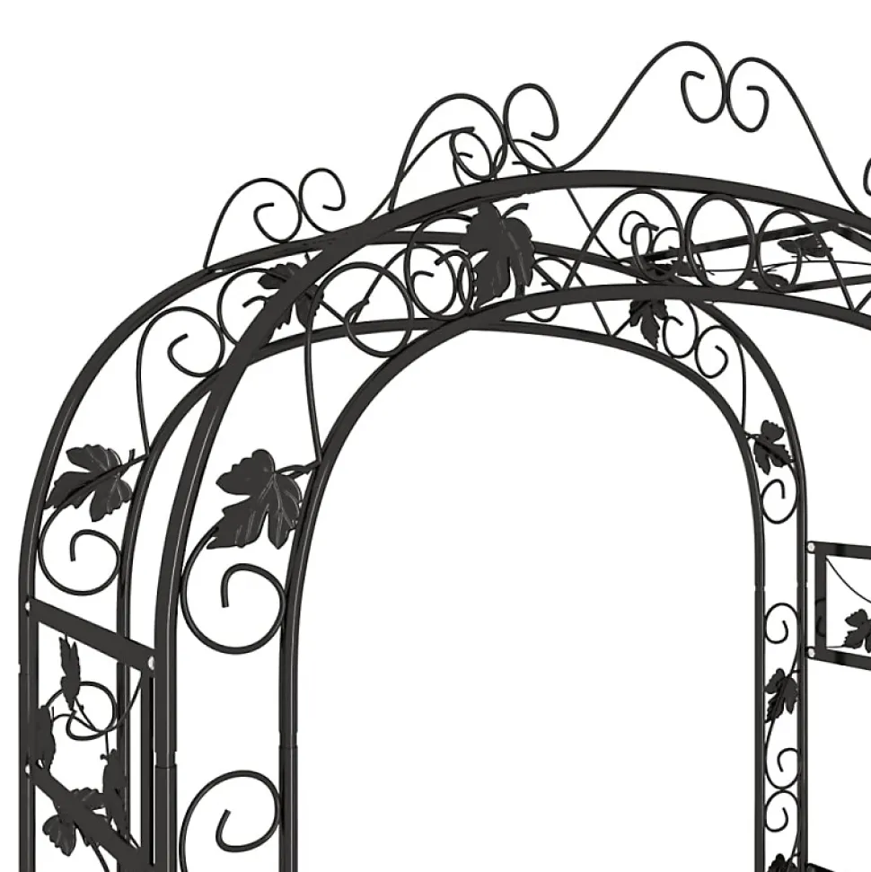 Arche de jardin Noir 116x45x240 cm Acier
