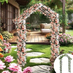 Arche de Jardin pour Rosier 140 x 40 x 222 CM, Treillis Extérieur, pour Plantes grimpantes,pour Mariage, Fête, Cérémonie