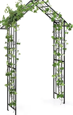 Arche de Jardin pour Rosier 140 x 40 x 222 CM, Treillis Extérieur, pour Plantes grimpantes,pour Mariage, Fête, Cérémonie