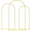Arches décoratives - lot de 3 arches de mariage - arches de ballon - dim. 120L x 40l x 220H cm - métal doré