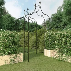 Arches de jardin 2 pcs Noir 120x38x260 cm Acier