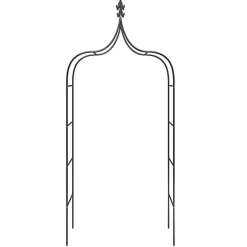 Arches de jardin 2 pcs Noir 120x38x260 cm Acier