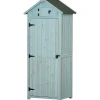 Armoire abri de jardin remise pour outils 3 étagères 2 portes loquets toit pente bitumé 77L x 54l x 179H cm sapin traité bleu
