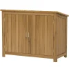 Armoire de jardin en bois - 2 portes, étagère - dim. 110 x 50 x 85 cm