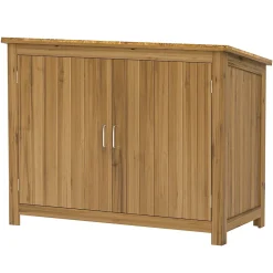Armoire de jardin en bois - 2 portes, étagère - dim. 110 x 50 x 85 cm