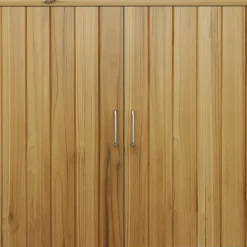 Armoire de jardin en bois - 2 portes, étagère - dim. 110 x 50 x 85 cm
