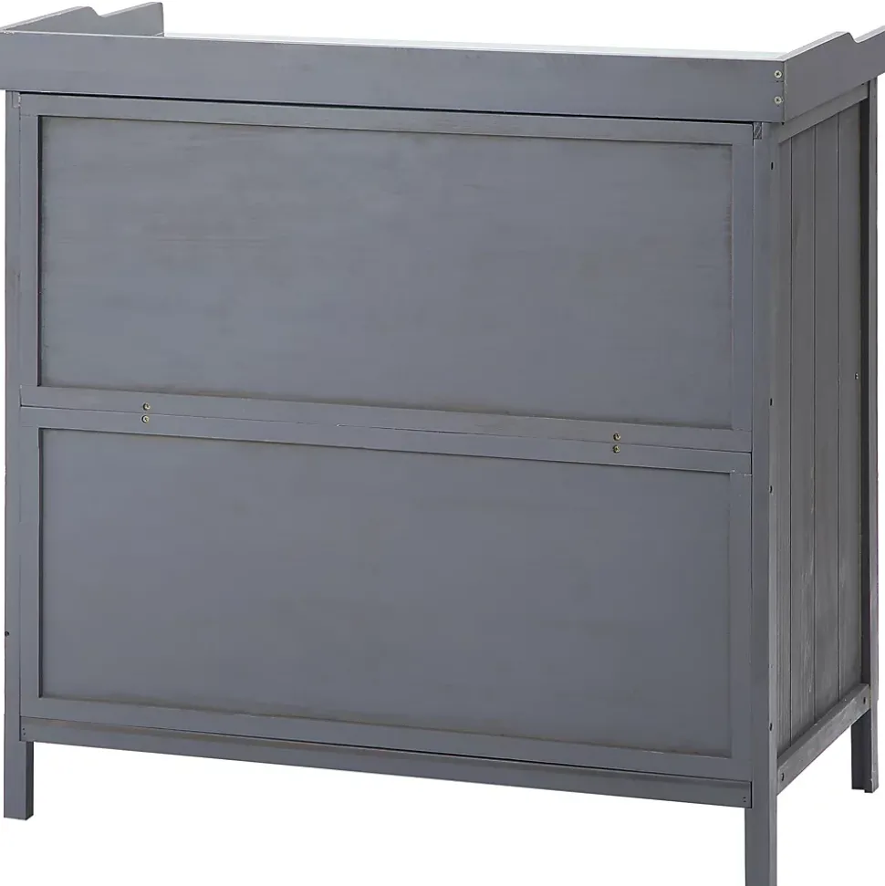 Armoire de rangement de jardin sur pied table de rempotage 2 en 1 double porte avec étagère bois sapin gris
