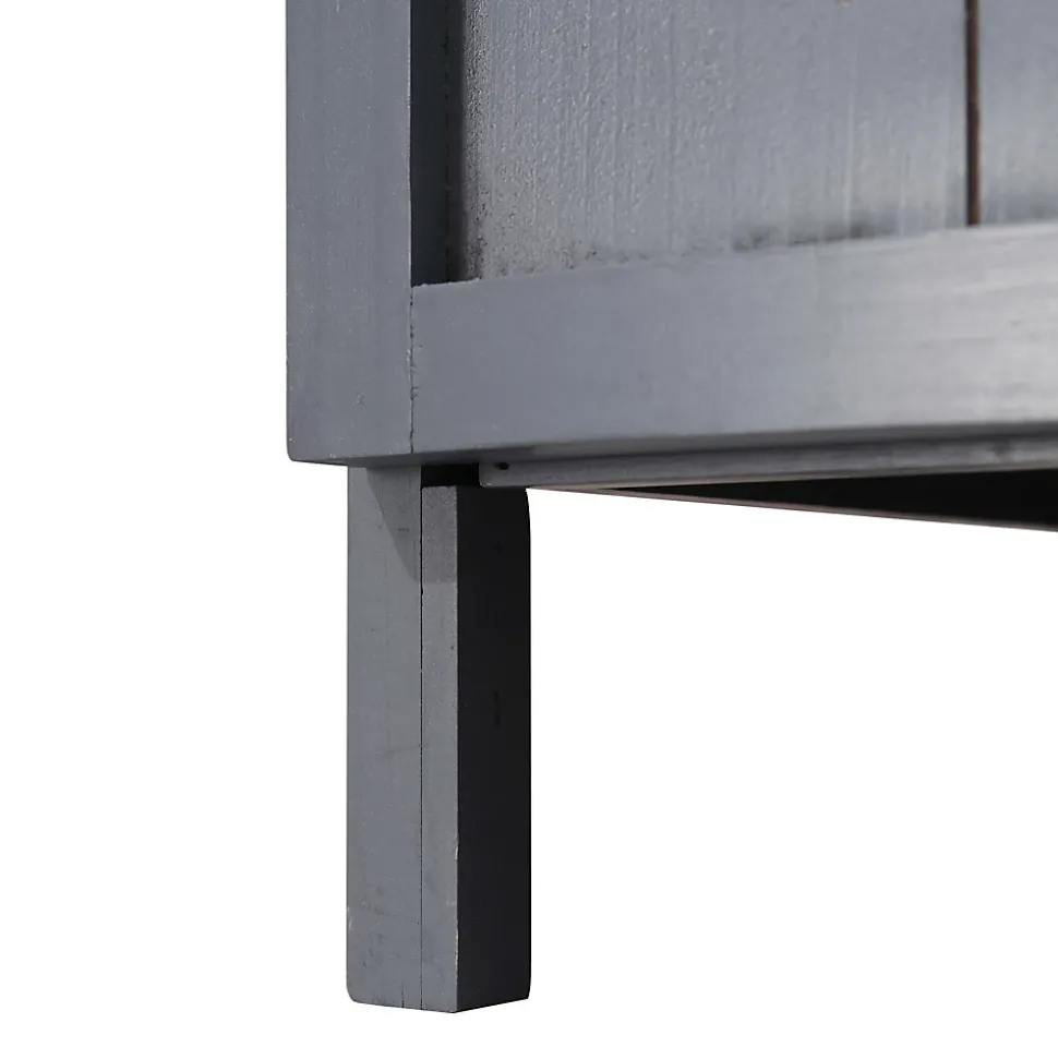 Armoire de rangement de jardin sur pied table de rempotage 2 en 1 double porte avec étagère bois sapin gris