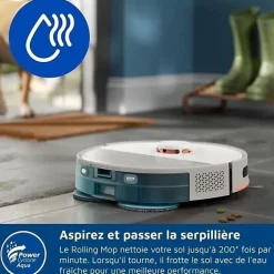 Aspirateur Robot Laveur - PHILIPS XU5100/20 - 10000 Pa - Auto-vidange - Navigation Laser