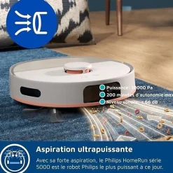 Aspirateur Robot Laveur - PHILIPS XU5100/20 - 10000 Pa - Auto-vidange - Navigation Laser