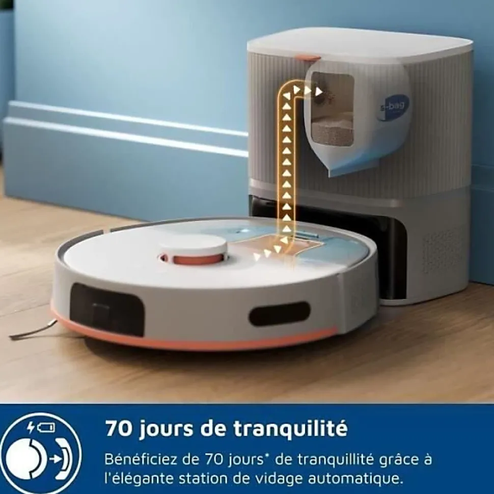 Aspirateur Robot Laveur - PHILIPS XU5100/20 - 10000 Pa - Auto-vidange - Navigation Laser
