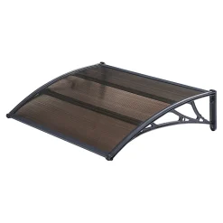 Auvent de Porte d'Entrée Mellerud 150 x 100 cm Noir Marron en.casa
