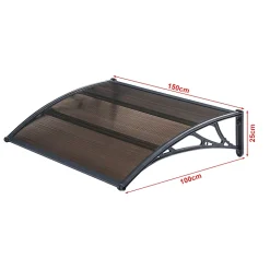 Auvent de Porte d'Entrée Mellerud 150 x 100 cm Noir Marron en.casa
